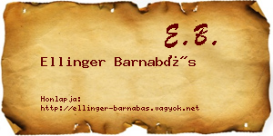 Ellinger Barnabás névjegykártya
